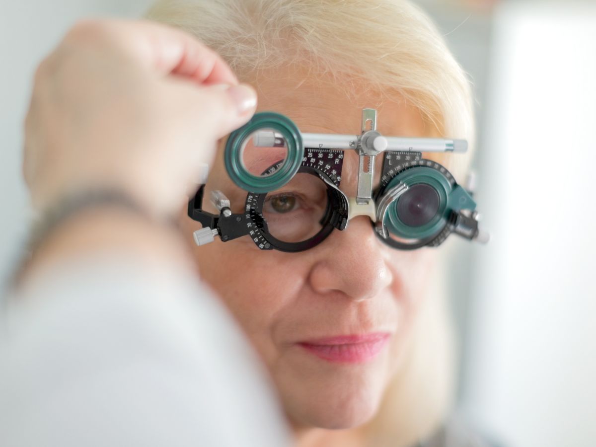 woman getting her eyes checked